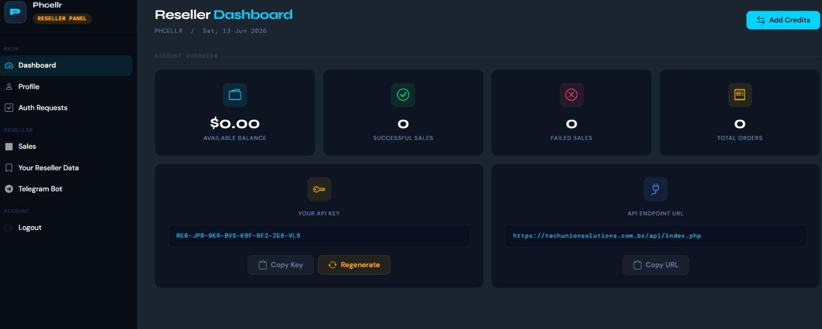 Tech Union Solutions — Add Credits to User